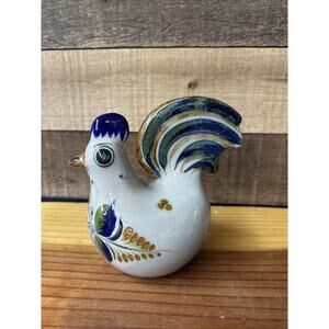 Vintage Tonala Bird Rooster Chicken Mexican Mexico Pottery Signed ERANDI 6”